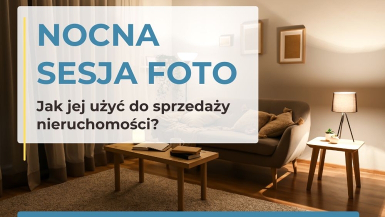 zdjęcie salonu wieczorem przy ciepłym oświetleniu